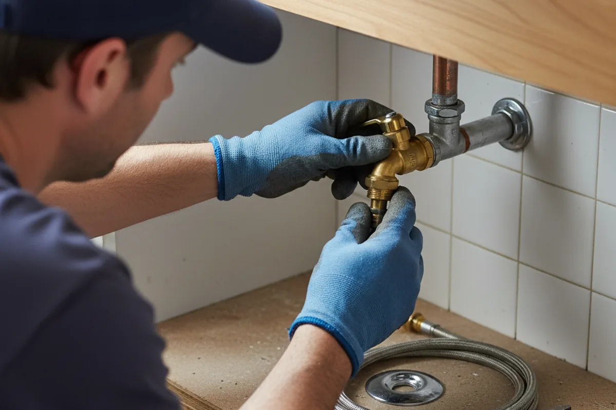 Shutoff valve and fitting work during Emergency Plumbing in South Portsmouth